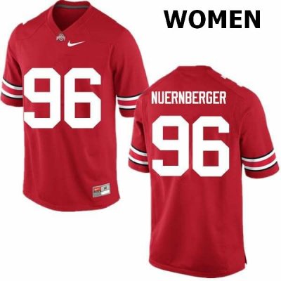 NCAA Ohio State Buckeyes Women's #96 Sean Nuernberger Red Nike Football College Jersey GMC0745AM